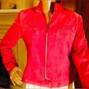 Pink suede zip up jacket SP